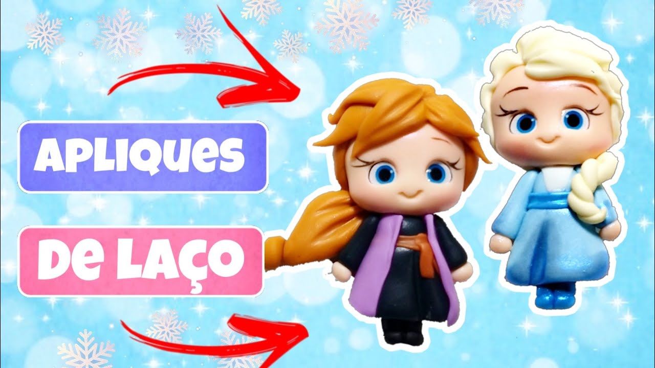 Apliques de laço MANUAL do Frozen em biscuit |Especial Geek