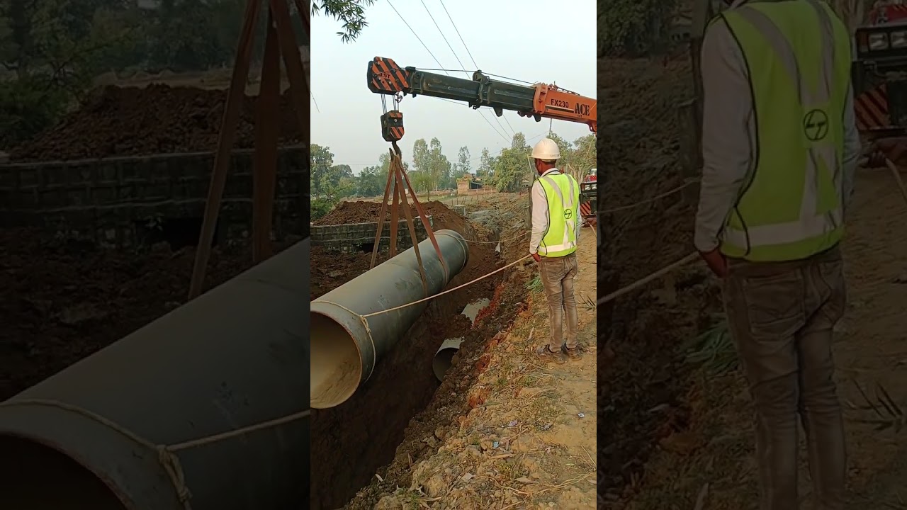 1000mm DI pipe line fixing and jointing