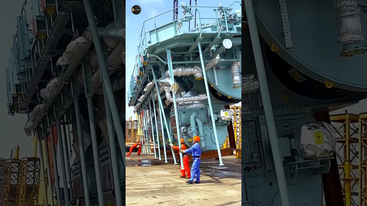 How Do Massive Cargo Ships Move? | World&rsquo;s Most Powerful Ship Engines Explained | #shorts