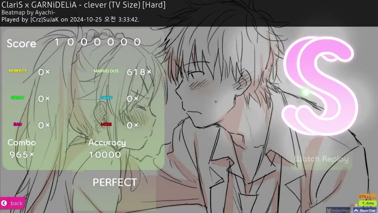 ​​​ClariS x GARNiDELiA - clever (TV Size) [Hard] 1,000,000 | osu!mania