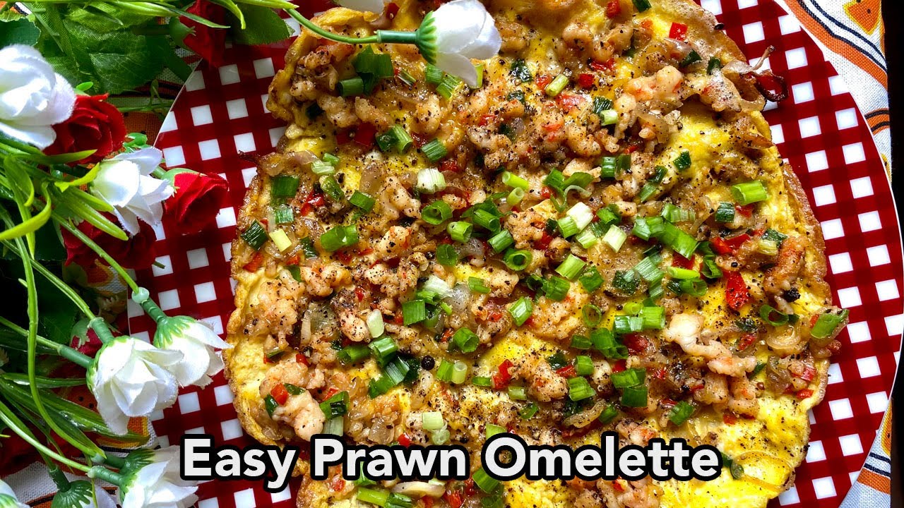 SIMPLE PRAWN  OMELETTE RECIPE (Telur Dadar Udang) | Su's Cookbook