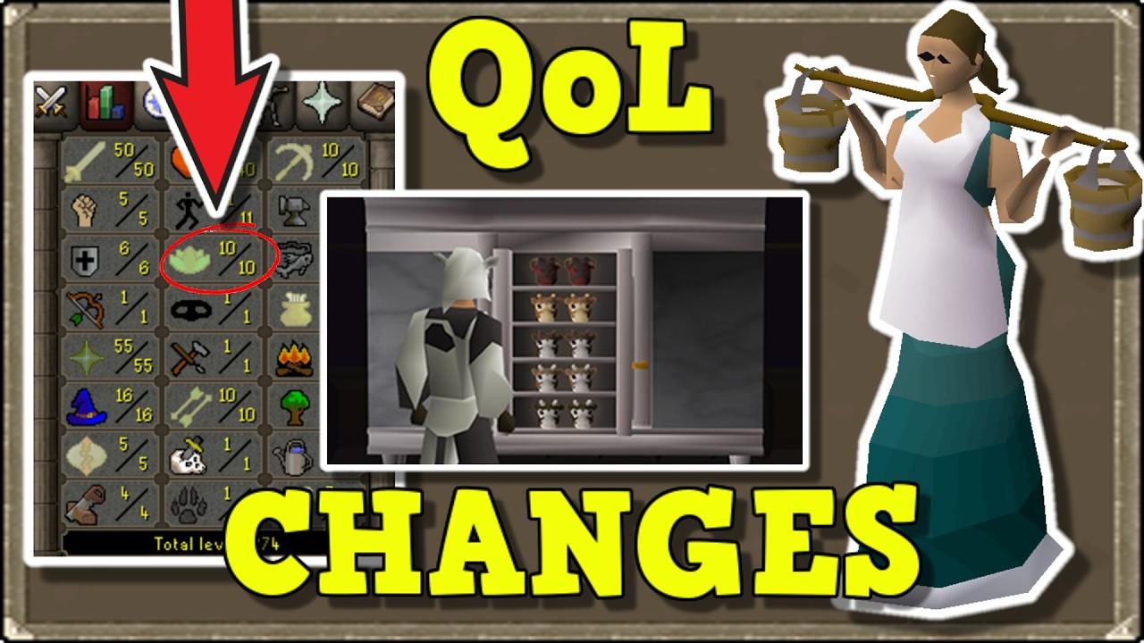 Massive QoL Changes + Skill Guide & Level-Up Changes (OSRS)