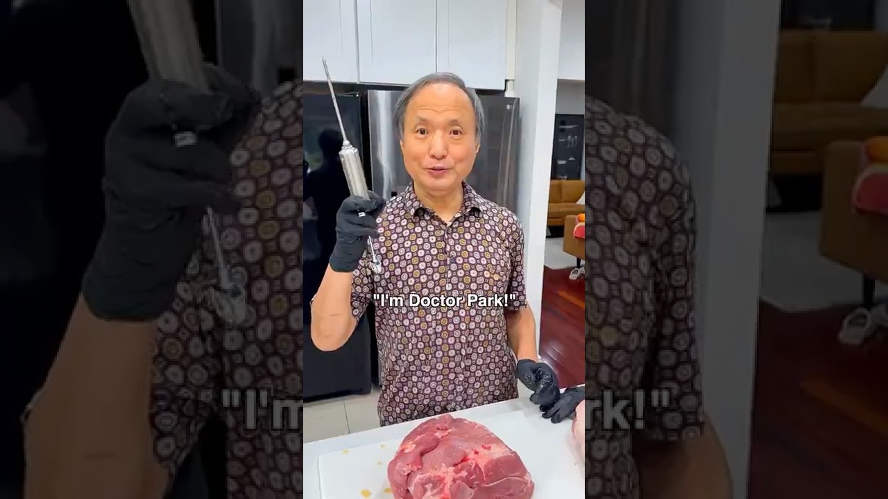 My Korean Dad Smokes His First Pulled Pork