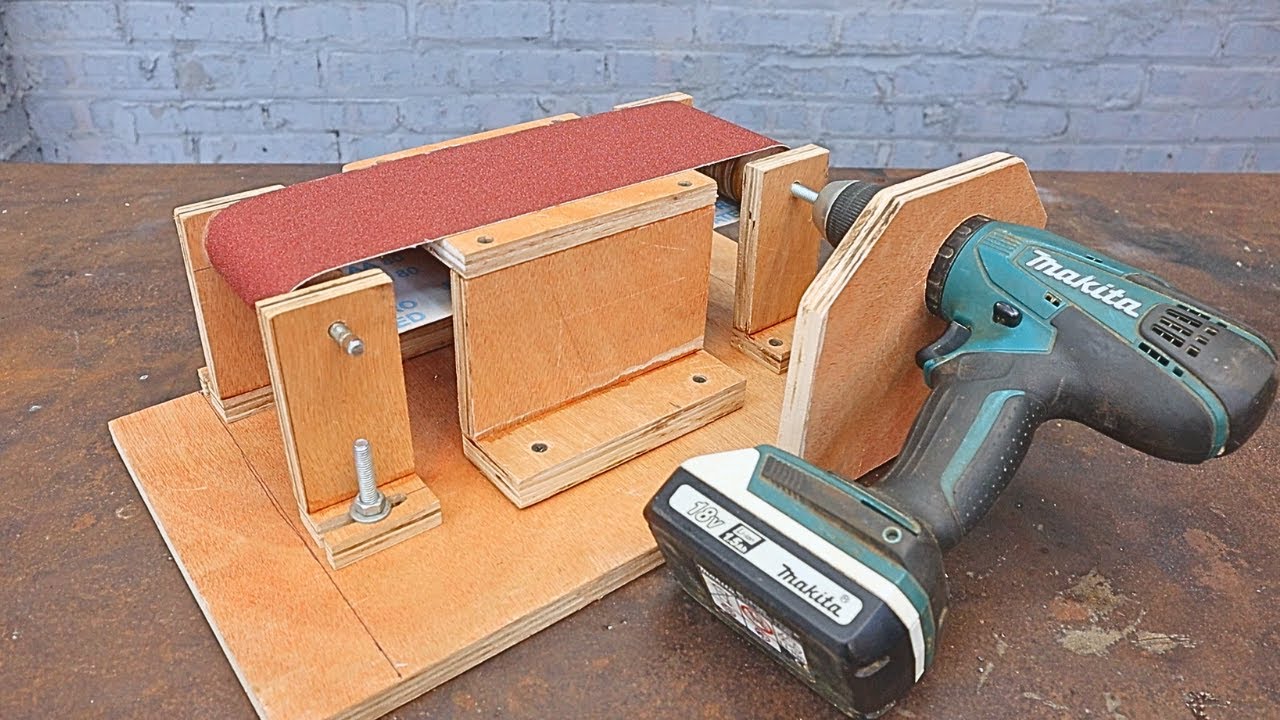 Great drill idea for a tool / Efficient sanding machine table using homemade hand drill