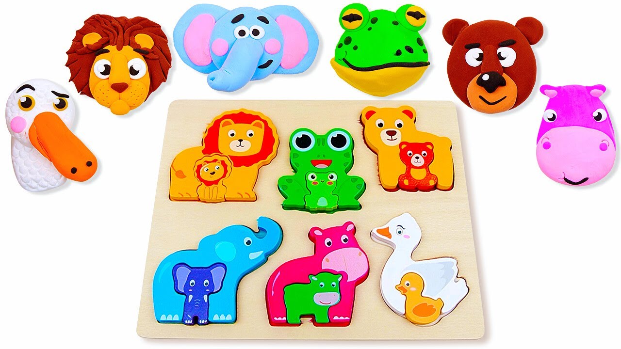 Match Animals & Their Babies 🐾 Preschool Clay Puzzle Game