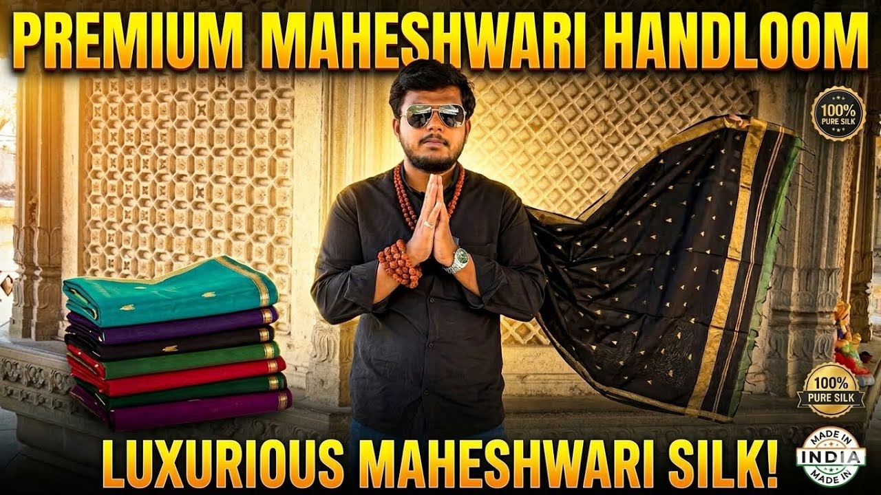 Tranding Maheshwari handloom saree. V Border Arrow buti saree Maheshwari handloom saree manufacturer