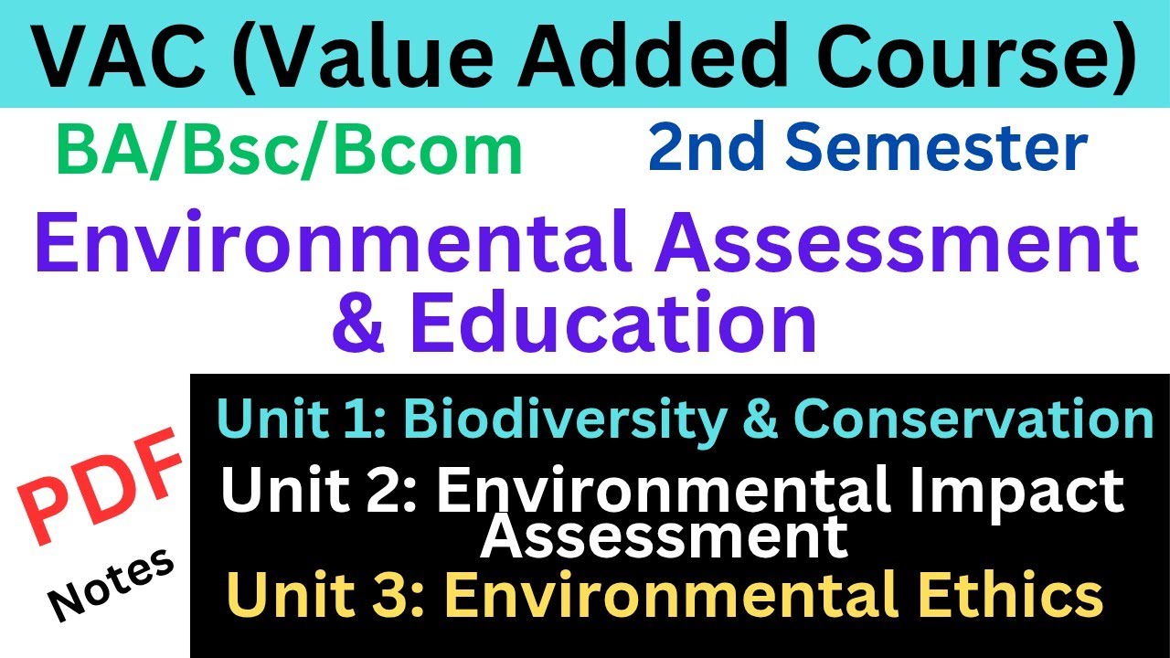 B.A/B.Sc 2nd Semester VAC- Environmental Assessment and Education Notes for Exam | Questions Answers