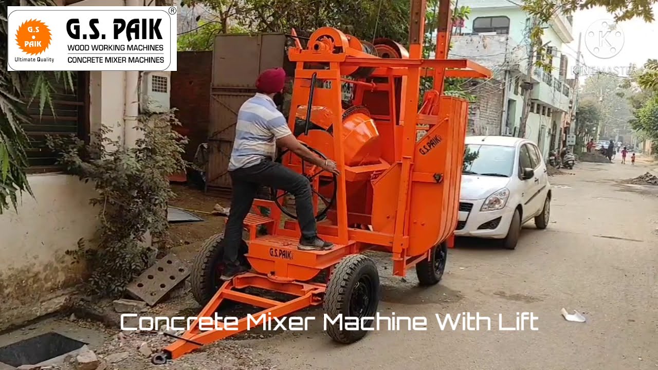 G S PAIK Concrete Mixer Machine With Lift One Bag-Ludhiana Punjab India call- 9914265488, 9888570321