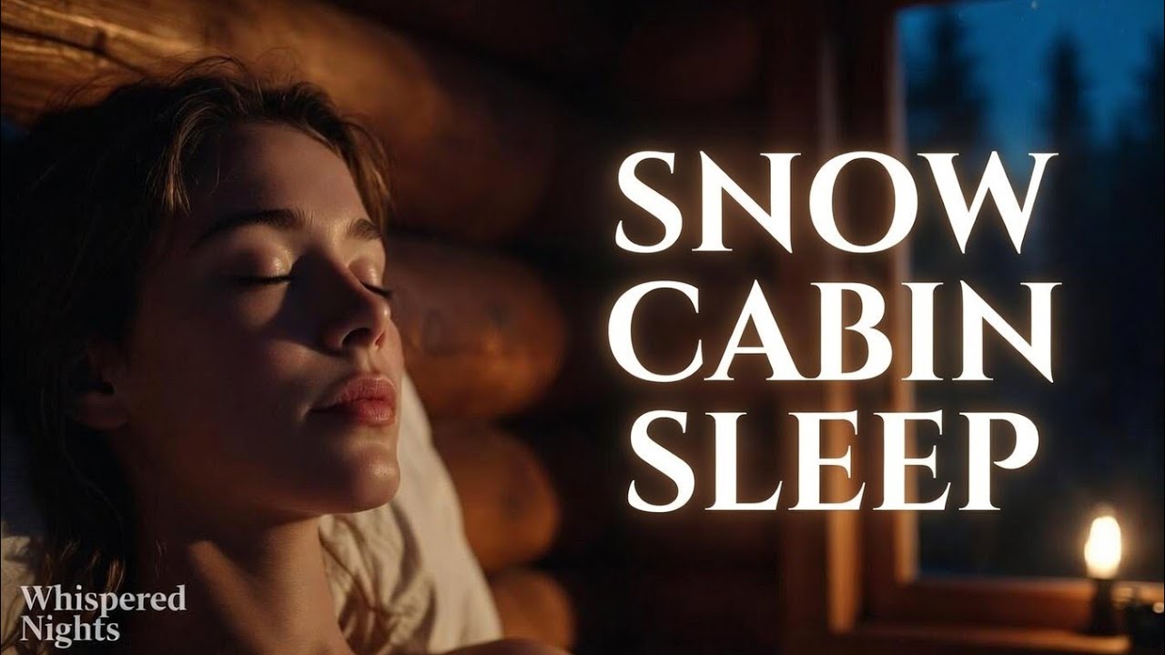 Snow Cabin with Fireplace ❄️ Cozy Winter Night | Deep Sleep & Relaxation