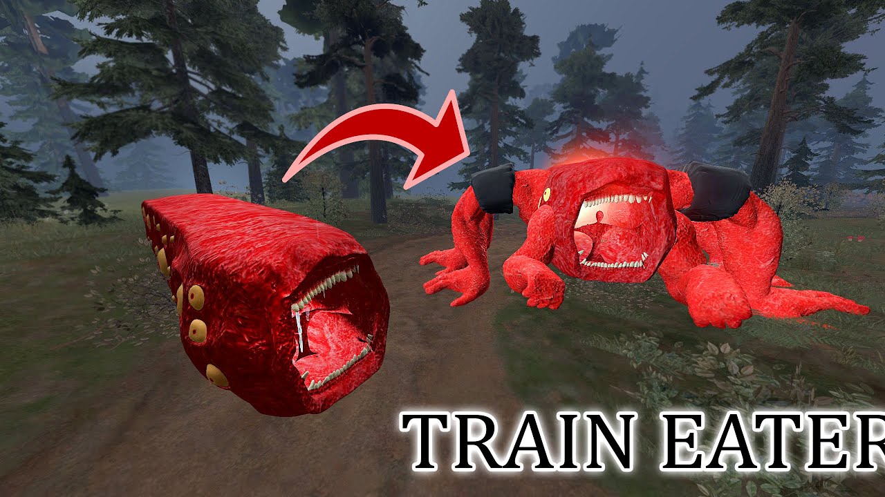 TRAIN (nomal) Character transformation (non-violent) 3D TRAIN MOD REVIEW ! #garrysmod