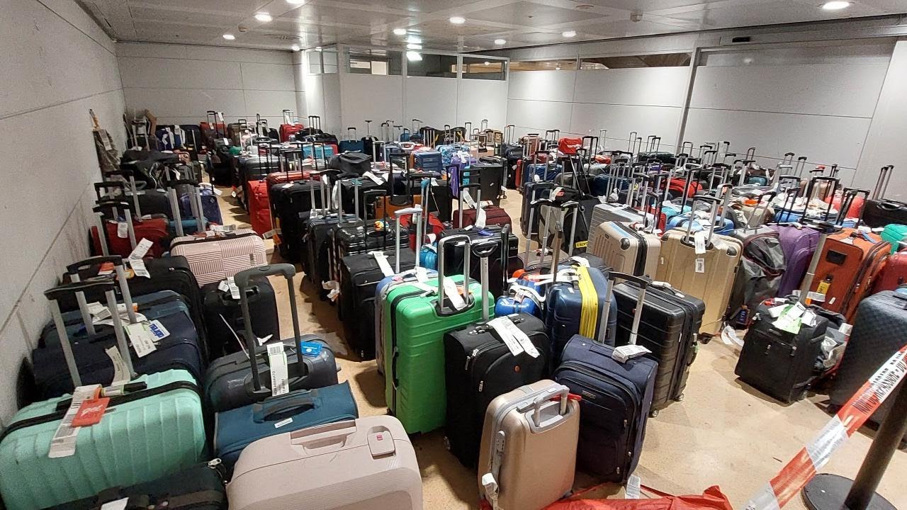 La distesa di valigie abbandonate all'aeroporto Marco Polo di Venezia