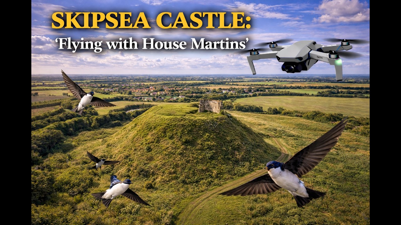 SKIPSEA CASTLE: 'Flying with House Martins' #drone  #djimini3pro #beethoven #4k