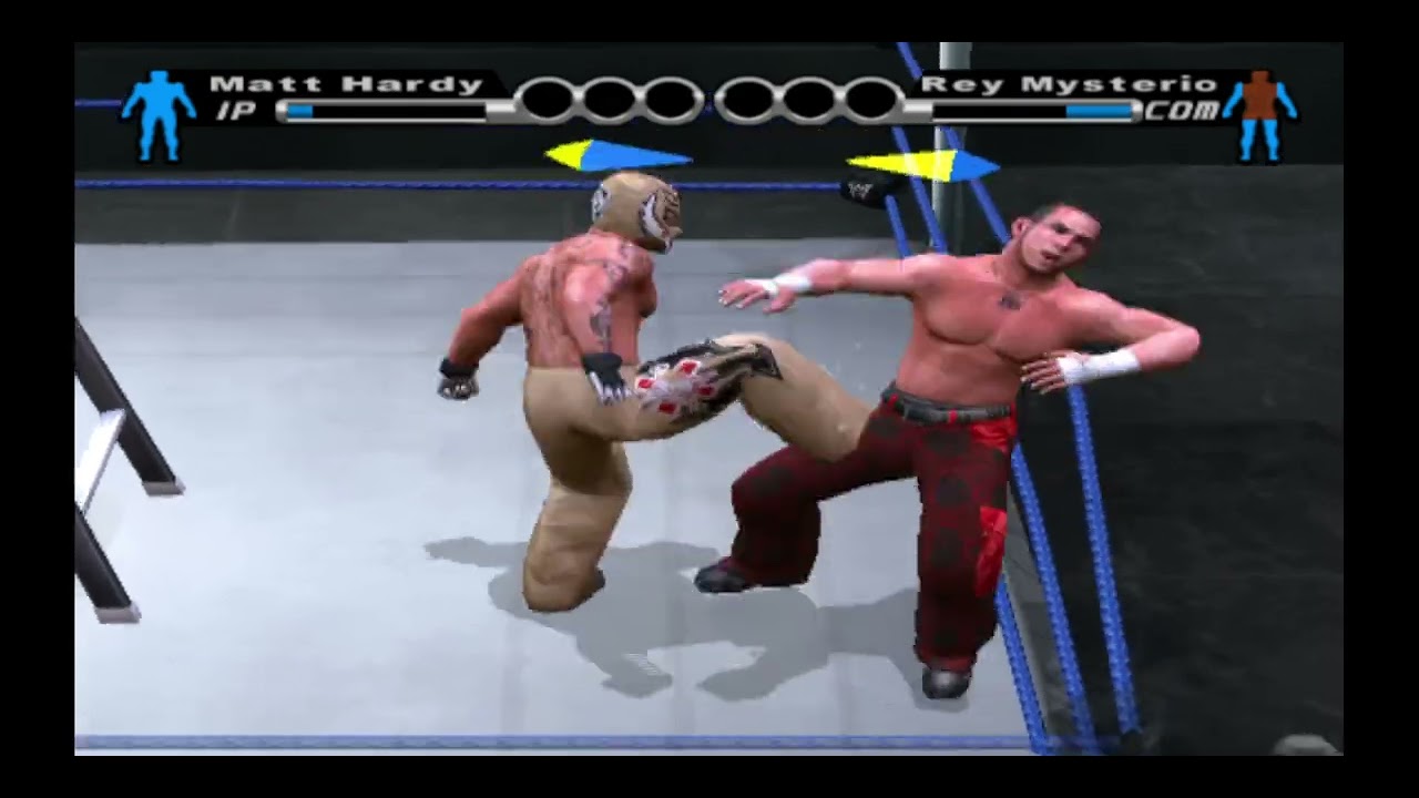 WWE Smackdown vs Raw - PS2 Gameplay - Matt Hardy vs Rey Mysterio - Ladder Match