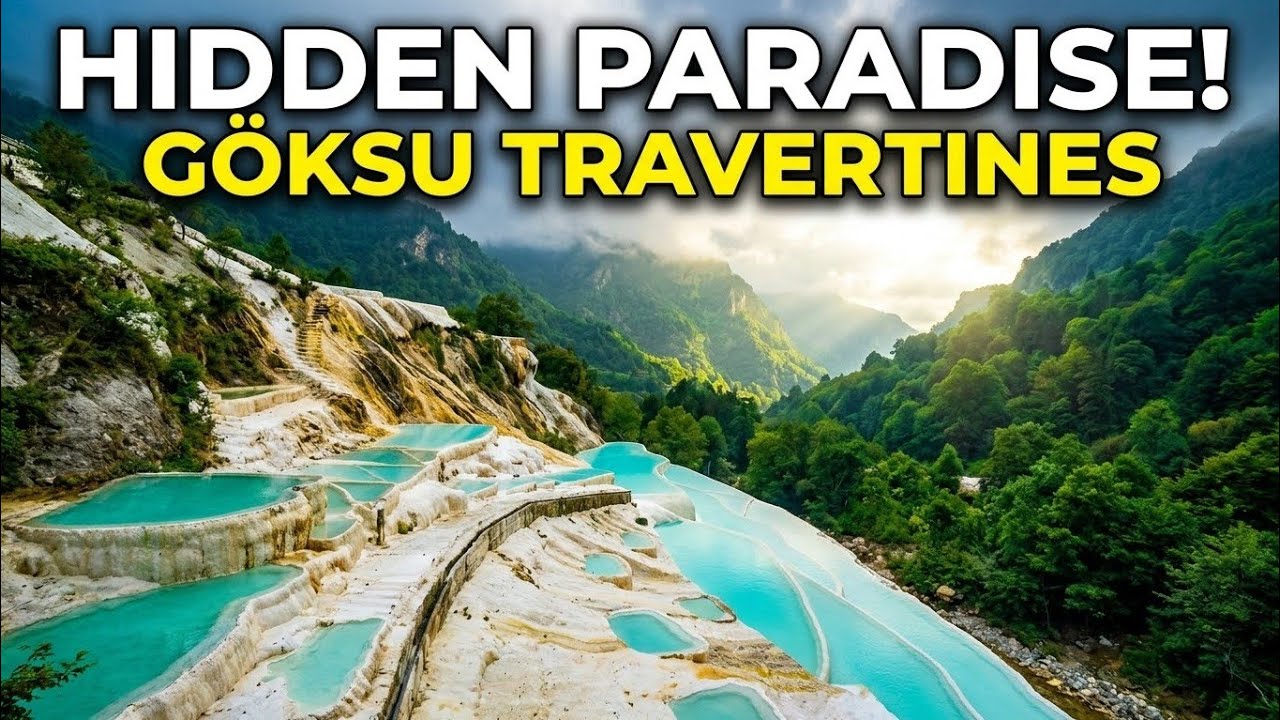 Giresun Göksu Travertenleri doğasi ve doğal kaynak sodali suyu ile...