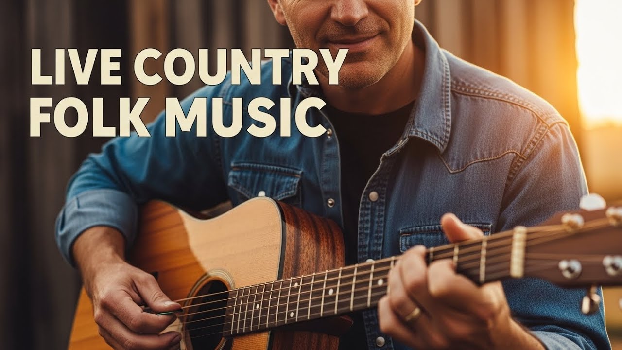 Live Folk Country Music 24/7 designed for Calm Work and Stress Relief