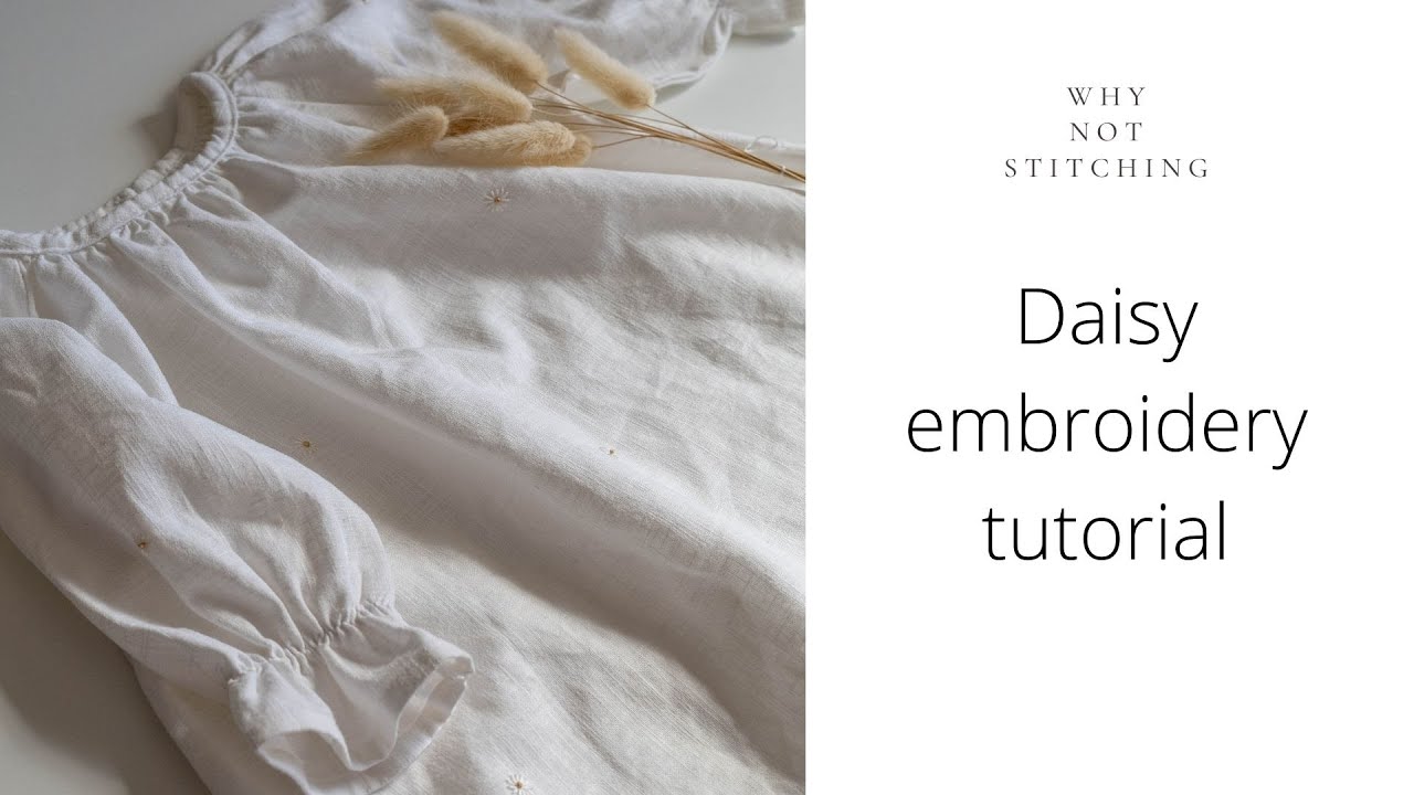 Embroidery on clothes - Daisy embroidery tutorial - hand embroidery for beginners