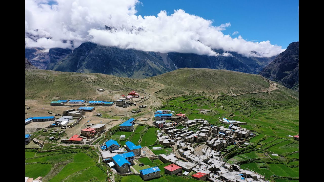 Bird Eye view of Nar Village, Manang District, Nepal
