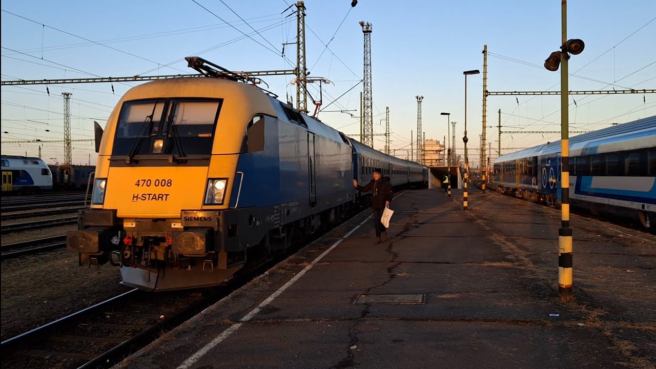 470 008-as Taurus érkezik Szolnokra a 374-es Maros IC-vel