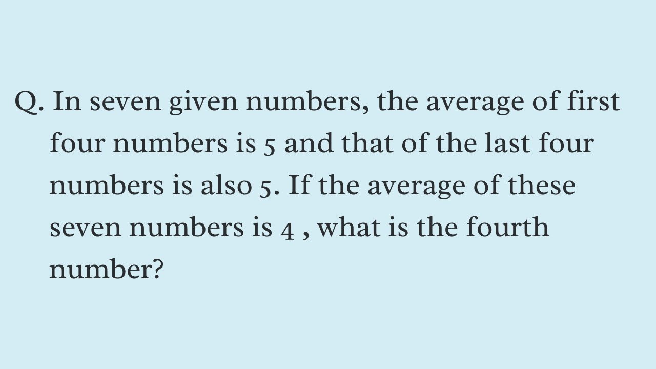 Average Question Solved | Find the Missing Number | Aptitude Maths | #015