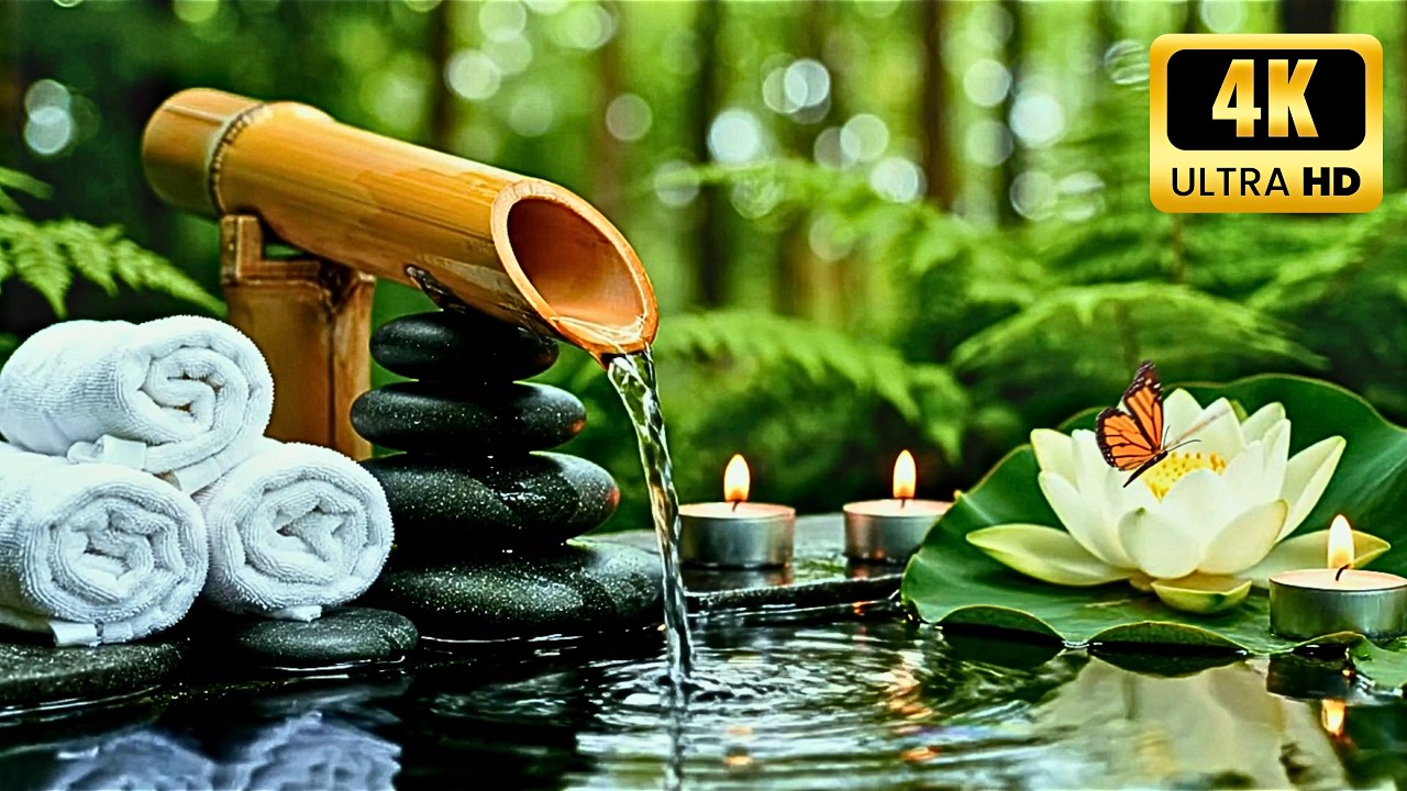 Fall Asleep Faster 🌙 Gentle Bamboo Water for Calm Night Ambience