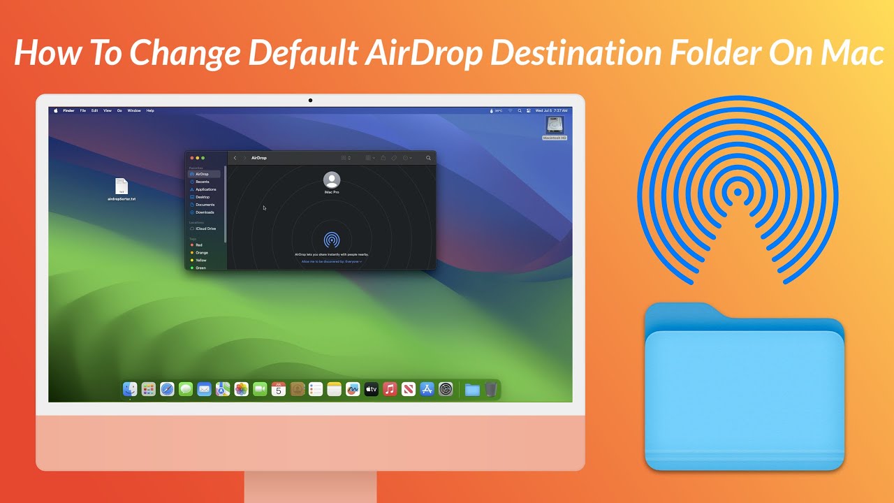 Как изменить папку назначения AirDrop по умолчанию на Mac