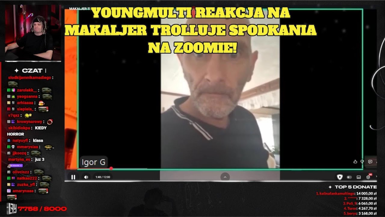 YoungMulti reakcja Na MAKALJER trolluje spodkania na zoomie!