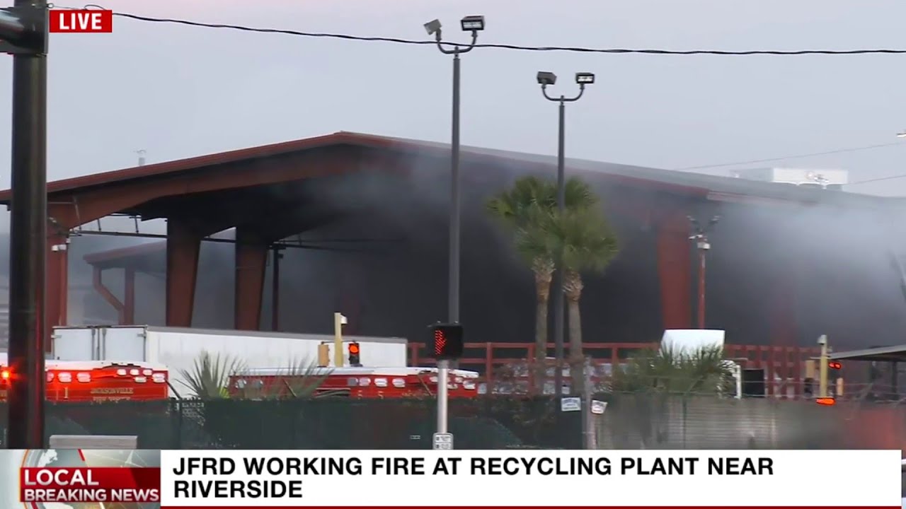 JFRD crews working to put out fire at cardboard recycling plant near Riverside