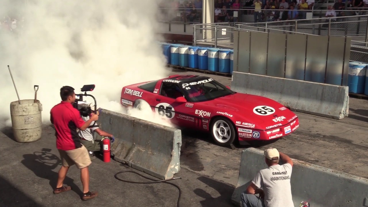 Lance Miller's Burnout in a Corvette Challenge Race Car