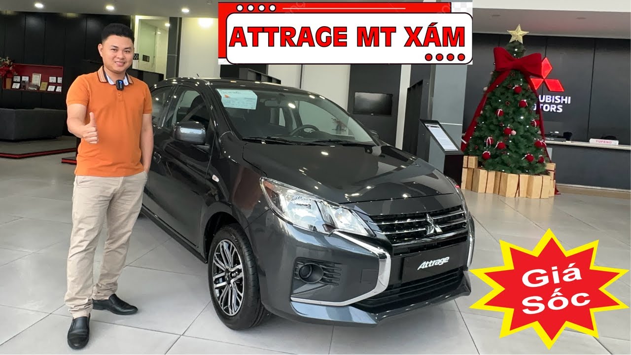 Mitsubishi Attrage MT Số S&agrave;n (m&agrave;u x&aacute;m Titan) tặng 100% Thuế trước bạ 37 triệu v&agrave; Phụ kiện 15 triệu
