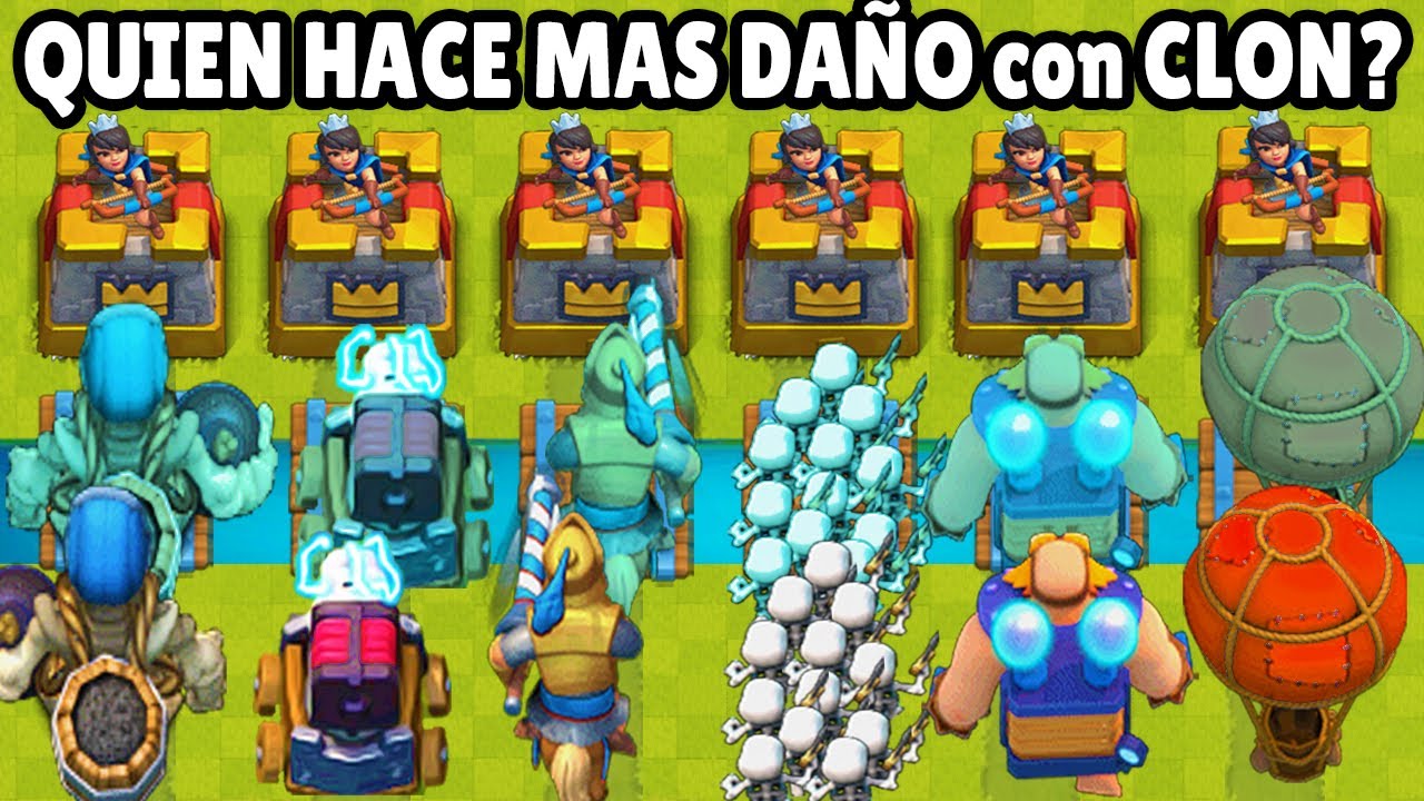 CUAL CARTA LOGRA HACER MAS DAÑO usando CLON | OLIMPIADAS de CLASH ROYALE