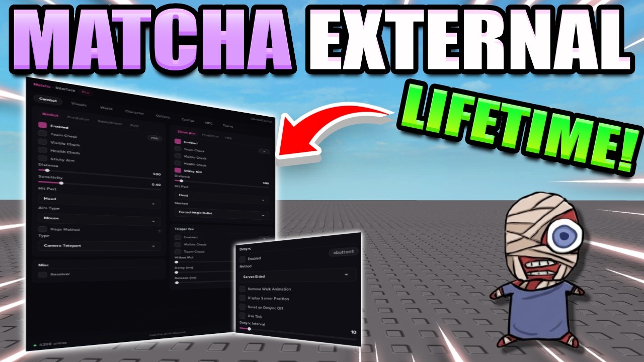 *LIFETIME* Roblox Matcha External Executor - Magic Bullet, Server sided Desync, Rage Bot, Aimbot