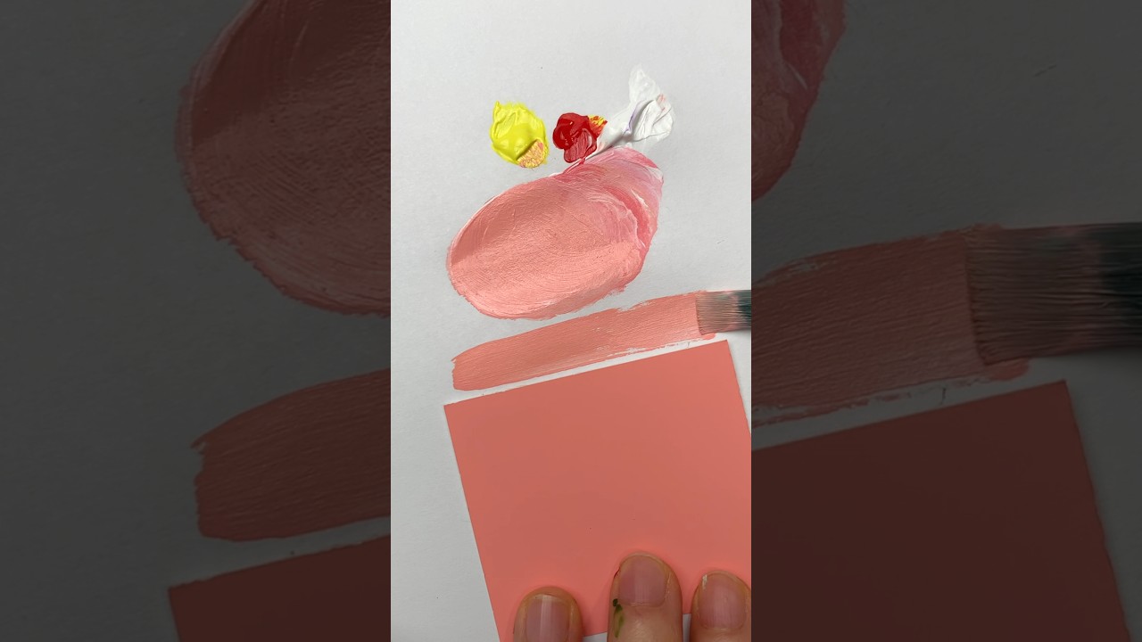 100% Peach Color Match Challenge 😱 #shorts #colormixing #paint #art #Pink #Orange #white #Red