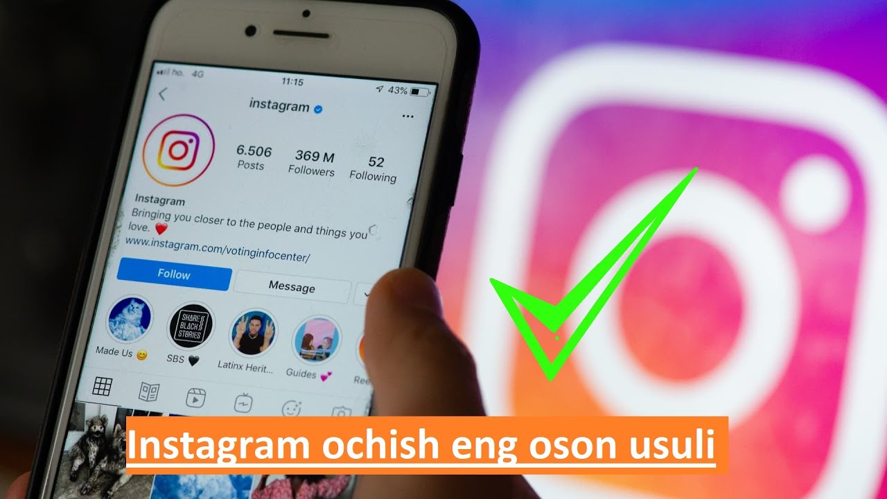 Instagram ochish 2026