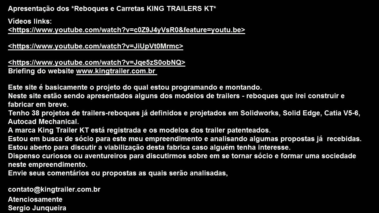 PROCURO S&Oacute;CIO FABRICA&Ccedil;&Atilde;O REBOQUES E TRAILERS