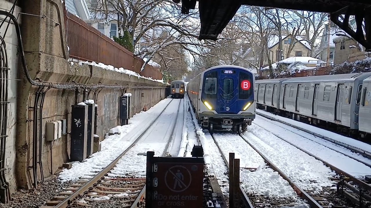 B and Q Train Action @ Newkirk Plaza & Avenue H (ft. R160 Q Train)