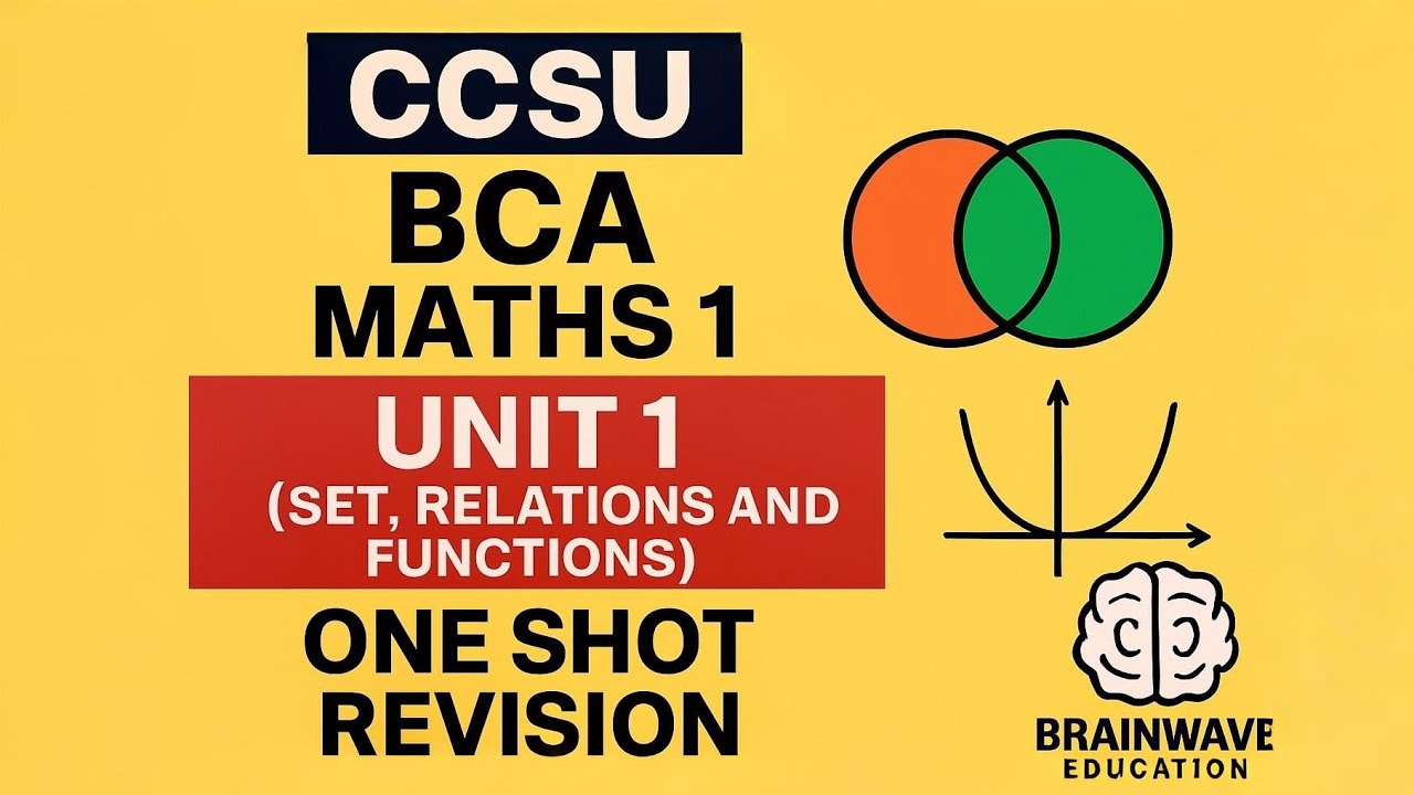 CCSU BCA 1st Year Maths-1 | Unit 1 Set, Relation and Functions | Complete Explanation 