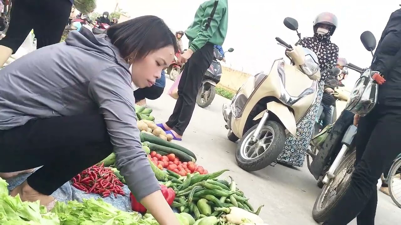 Cảnh chợ quê tôi một buổi chiều |Quê tôi 35NB