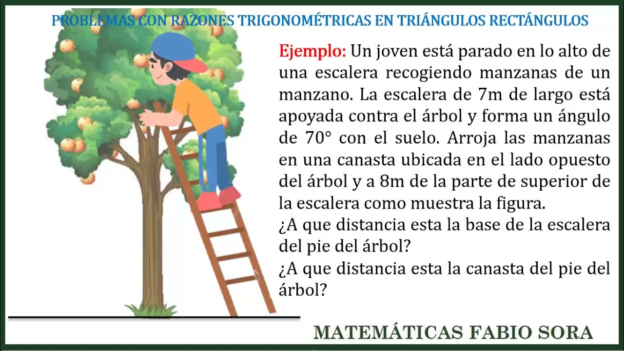 Problemas con razones trigonométricas en triángulos rectángulos.  Ejercicio 5