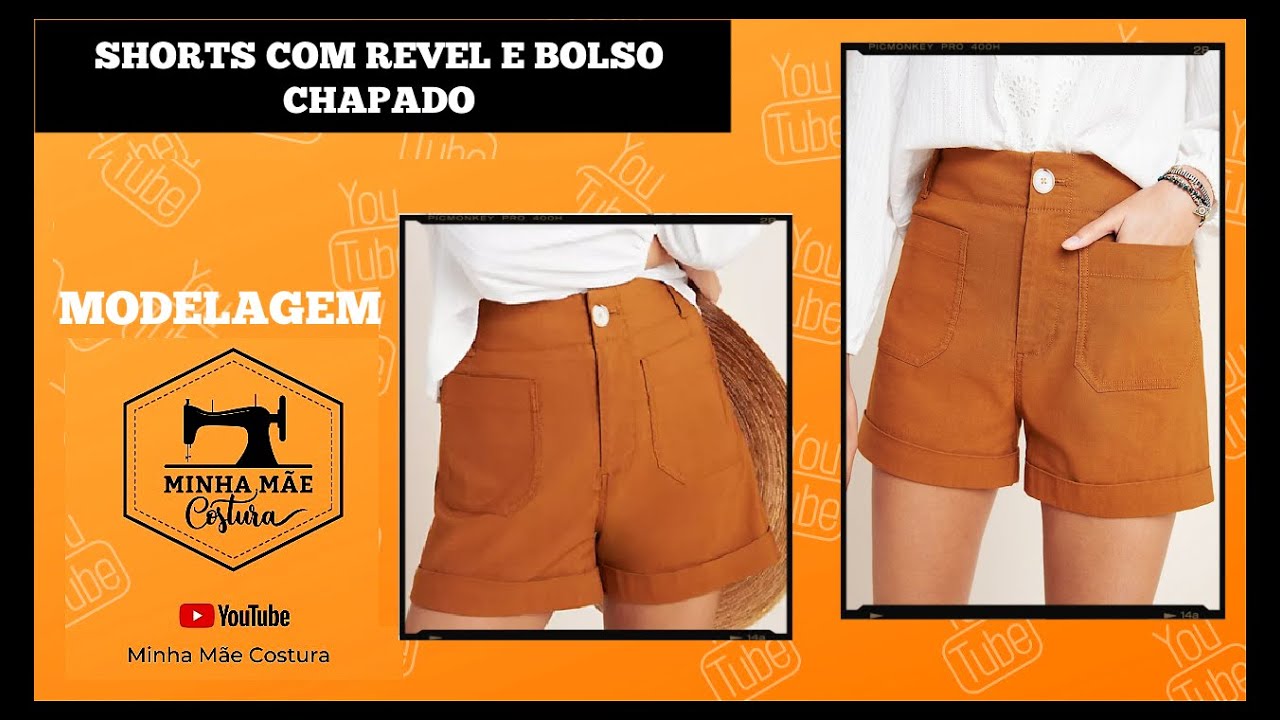 DIY – COMO MODELAR SHORTS COM REVEL E BOLSO CHAPADO