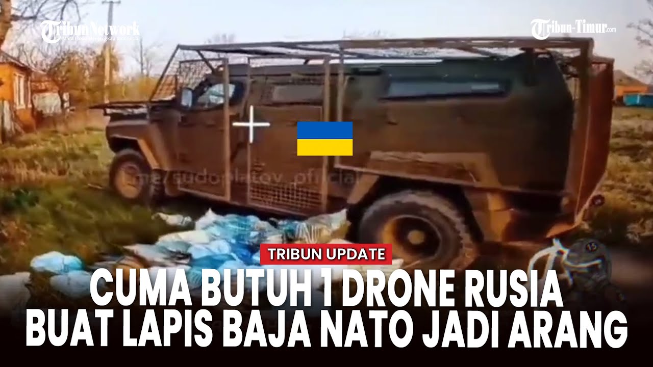 Momen Drone FPV Rusia Hancurkan Ranpur Ukraina di Arah Kharkiv