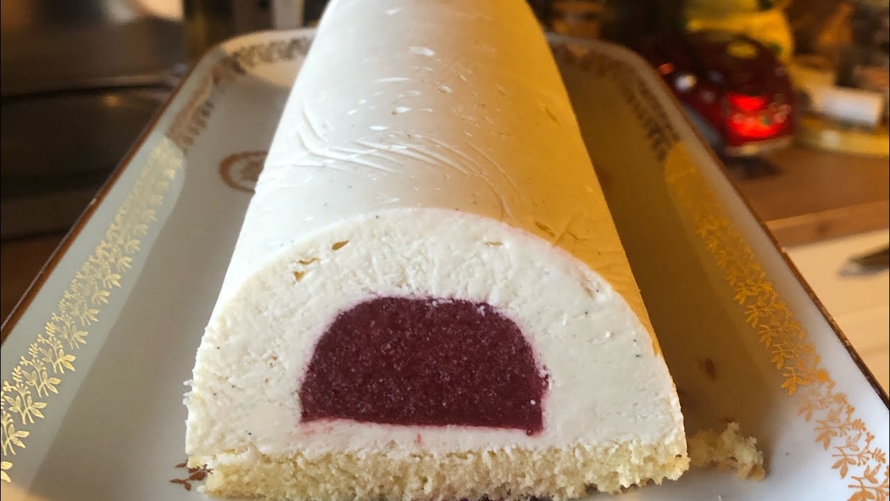 Bûche glacée vanille fraise 🎄
