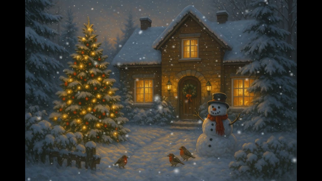 Peaceful Snowfall Night ❄️ Cozy Winter Cabin Snow Sounds for Deep Sleep & Focus (No Music)