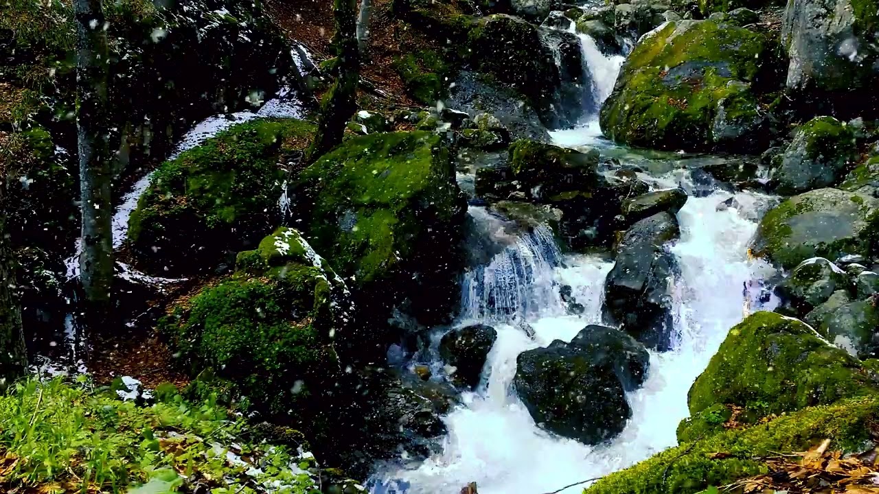 Winter Rushing Mountain Stream 6 Hour Water ASMR Sounds for Deep Sleep and Relaxation
