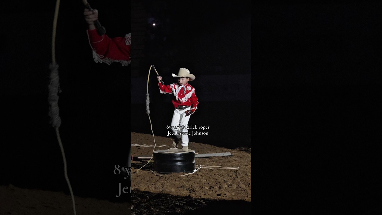 8 year old trick roper Jett Greene Johnson at The Stockyards Rodeo 1/10