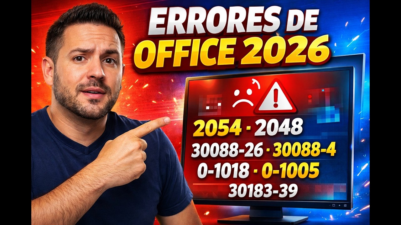 Errores de Office 2026 ❌ Qué Significan y Por Qué Aparecen (2054, 30088-26, 0-1018 y Más)