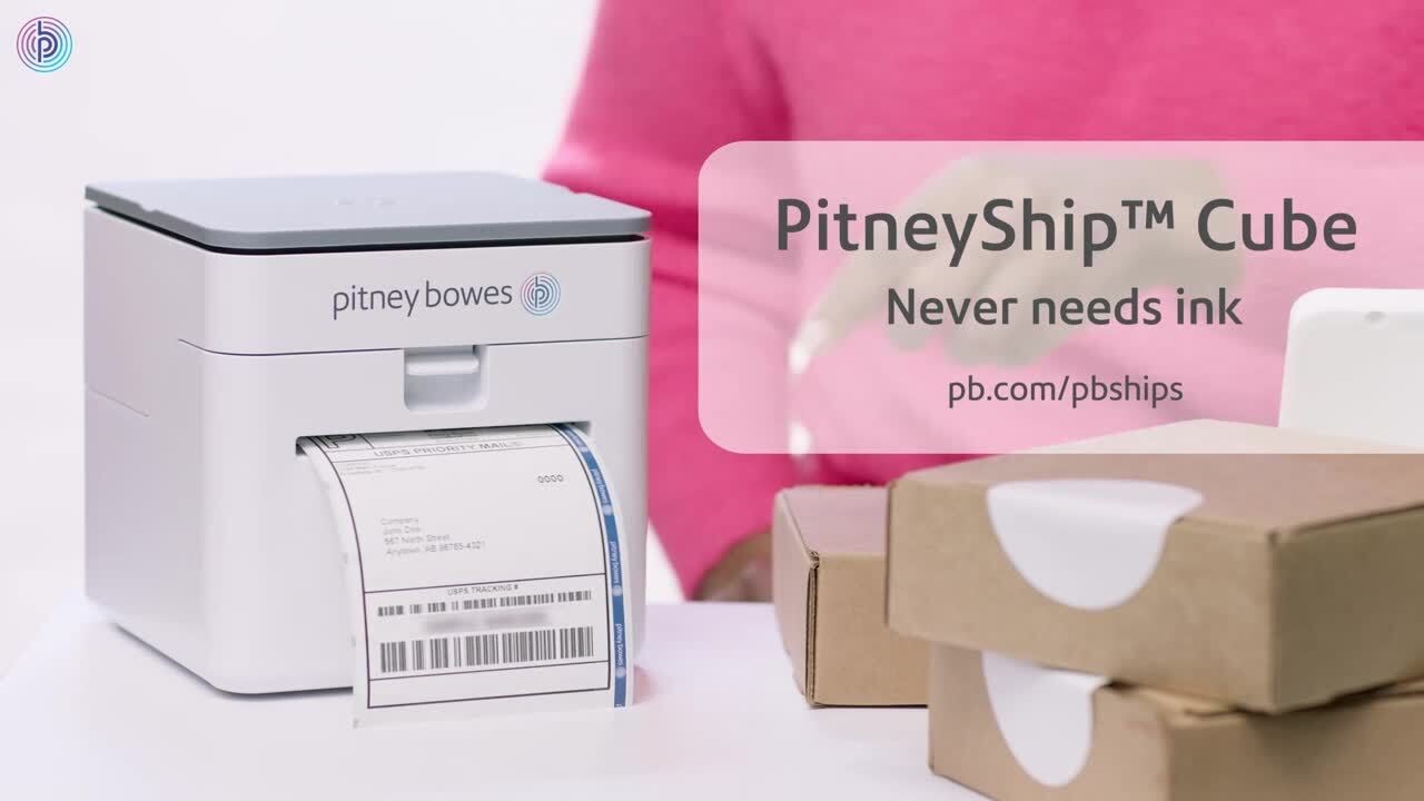 No ink needed with the PitneyShip&trade; Cube shipping label printer