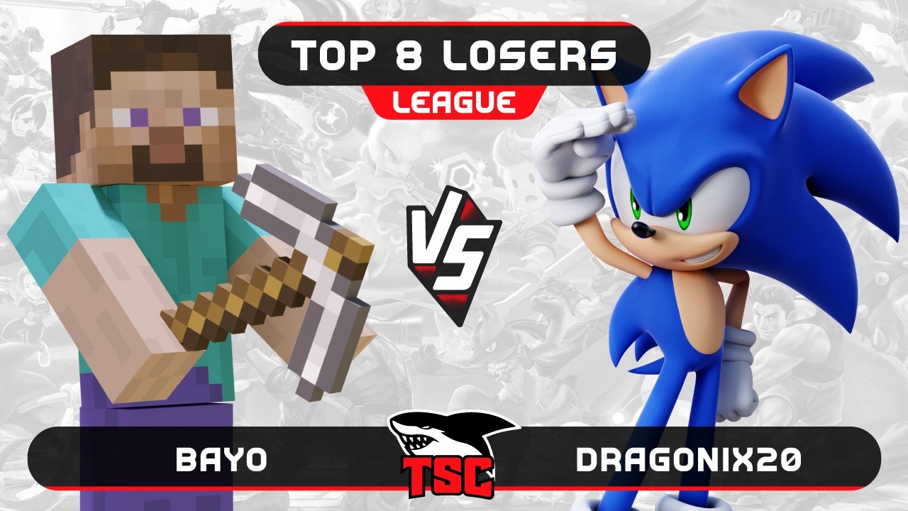 Bayo (Steve) vs Dragonix20 (Sonic) - Top 8 Losers - Smacho League 17 - SSBU
