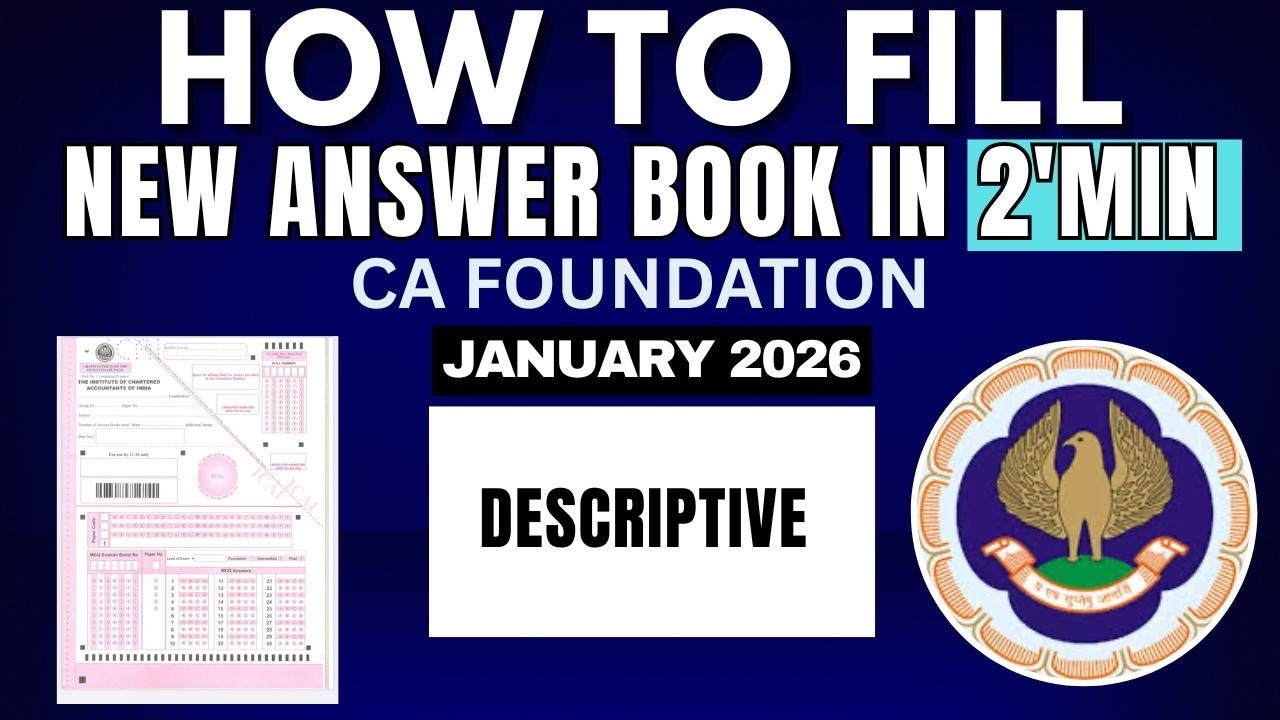 Live Demo :- How to Fill CA Foundation January 2026 Answer books |  Answer sheet Changes by ICAI