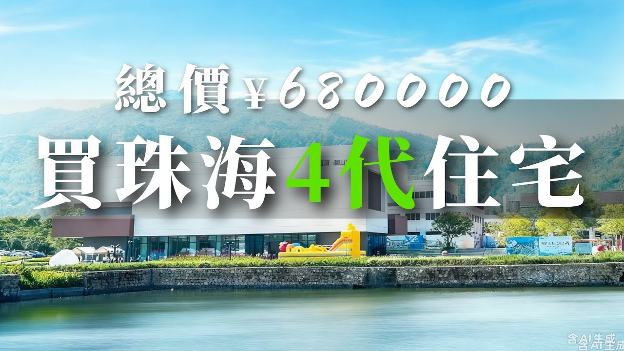 珠海樓盤丨珠海買樓，首付5萬上車珠海四代生態住宅，實用率%100，單價7000元/m帶精裝修，壹線山河景，樓下直通巴士翻港，送車位