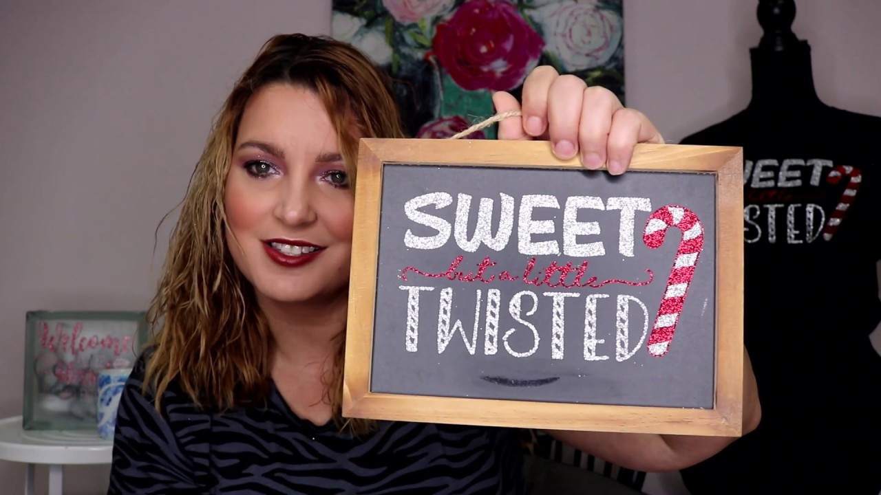 Craftmas Season 2 Episode 60: Putting Heat Transfer Vinyl onto a Chalk Board Sign